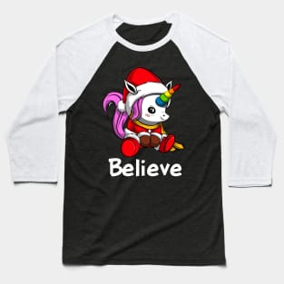 Unicorn Santa Christmas Baseball T-Shirt